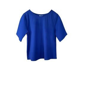 Ripley Rader Cobalt Blue Ponte Knit Short Sleeve Top Shirt Size 4 Large New